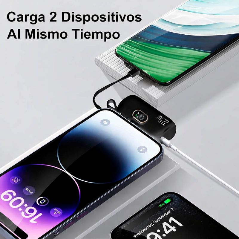 Mini cargador portátil Demgel DE-2028 6500 mAh Negro Especificaciones carga simultánea de 2 dispositivos