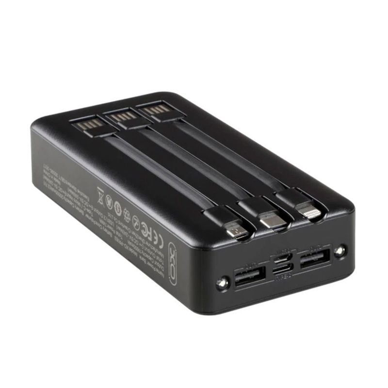 Cargador portátil Sanci 40000 mAh alta capacidad carga rápida vista frontal oblicua