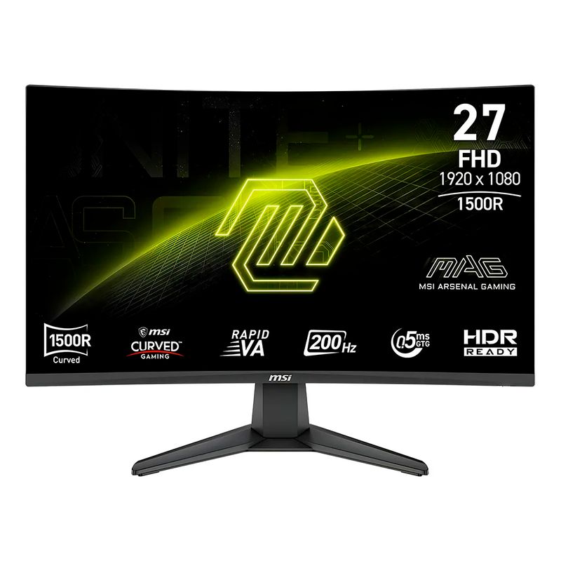Monitor gamer MSI 27” curvo 200Hz 0.5ms FHD MAG276CF frontal