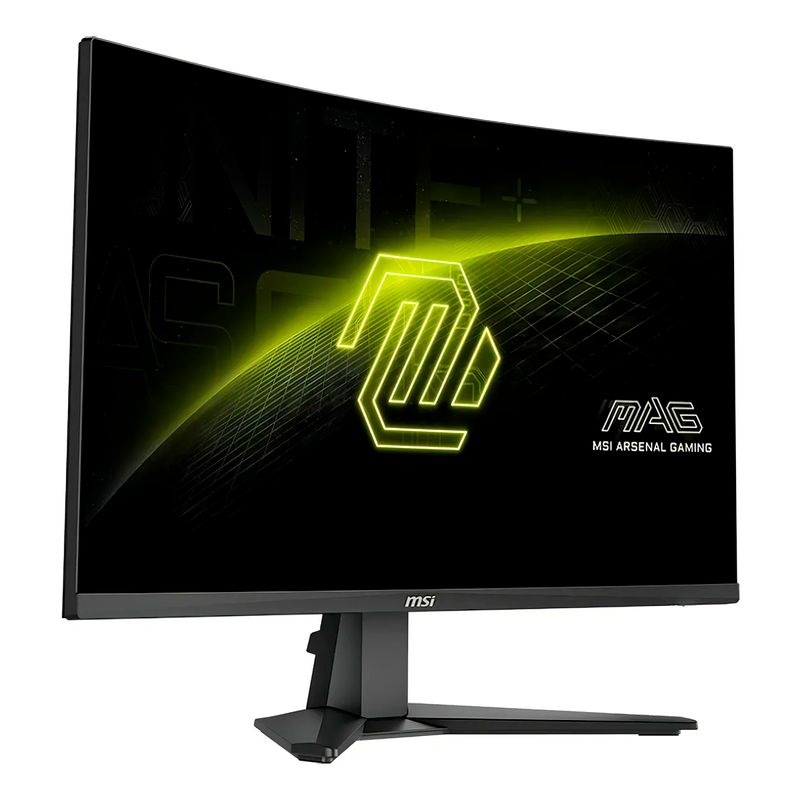 Monitor gamer MSI 27” curvo 200Hz 0.5ms FHD MAG276CF frontal oblicuo