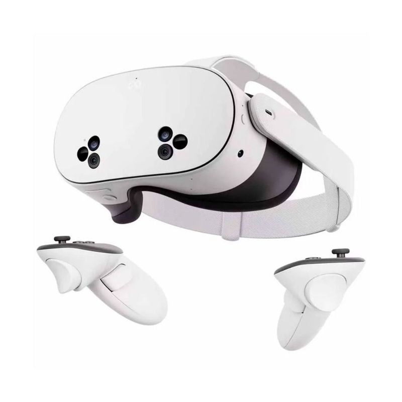Lentes de realidad virtual Meta Quest 3S 128GB Wi-Fi blanco vista frontal oblicua