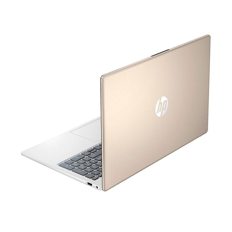 Laptop HP 15-fc0275la 15.6" AMD Ryzen 7 512GB SSD dorado cálido plata natural vista dorsal
