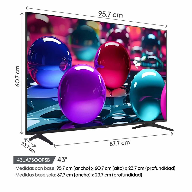 Smart TV LG WebOS con apps streaming vista diagonal
