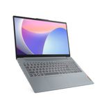 Laptop Lenovo IdeaPad Slim 3 i5 16GB RAM 512GB SSD 15.6" FHD gris ártico vista frontal oblicua