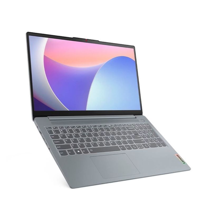 Laptop Lenovo IdeaPad Slim 3 i5 16GB RAM 512GB SSD 15.6" FHD gris ártico vista frontal oblicua