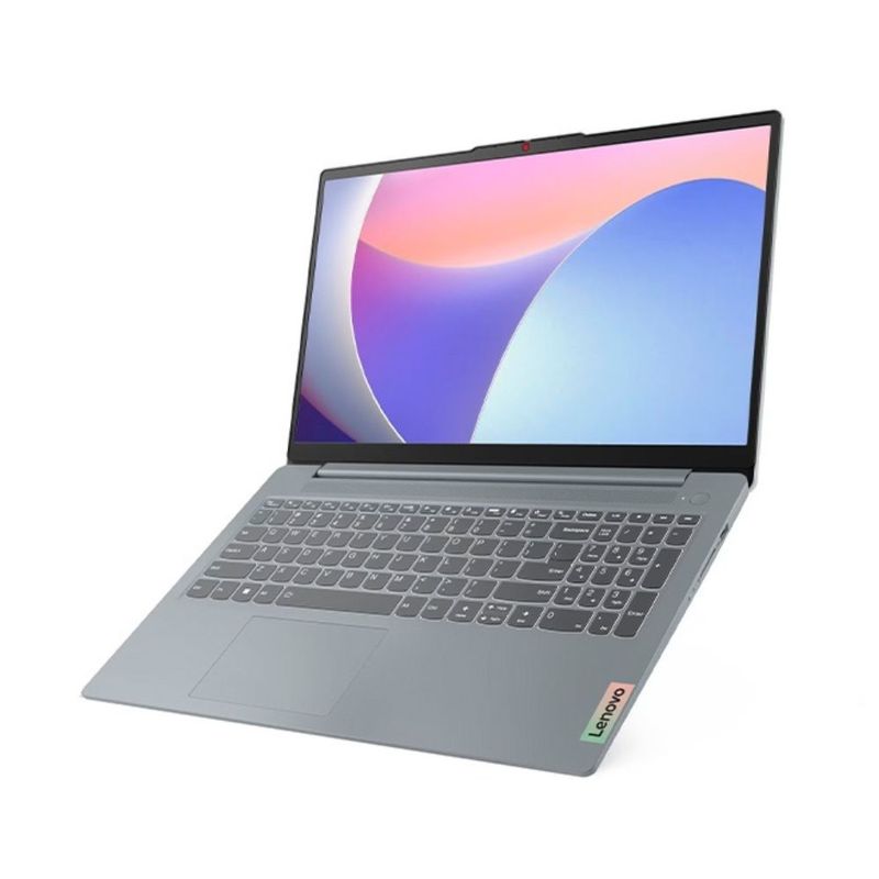 Laptop Lenovo IdeaPad Slim 3 i5 16GB RAM 512GB SSD 15.6" FHD gris ártico vista frontal oblicua