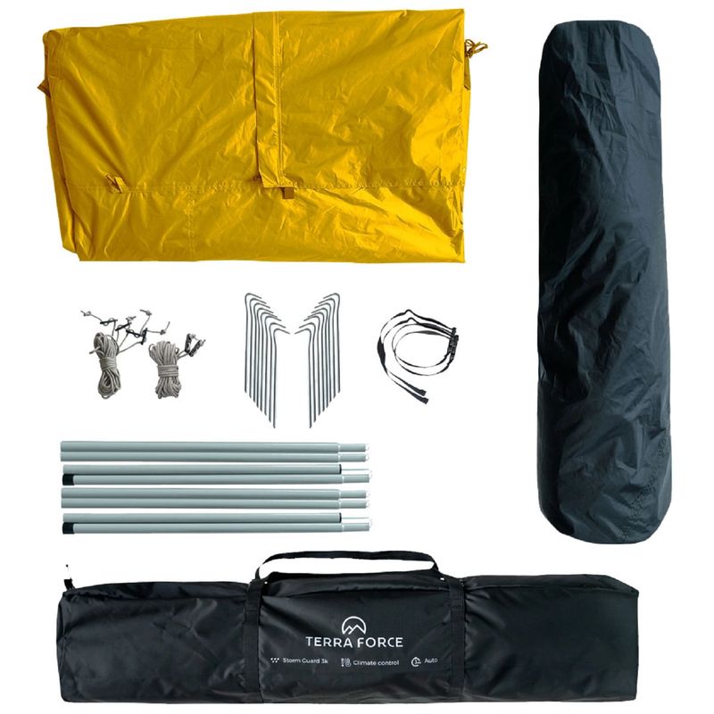Carpa 3 estaciones para 3-4 personas semi automatica amarillo