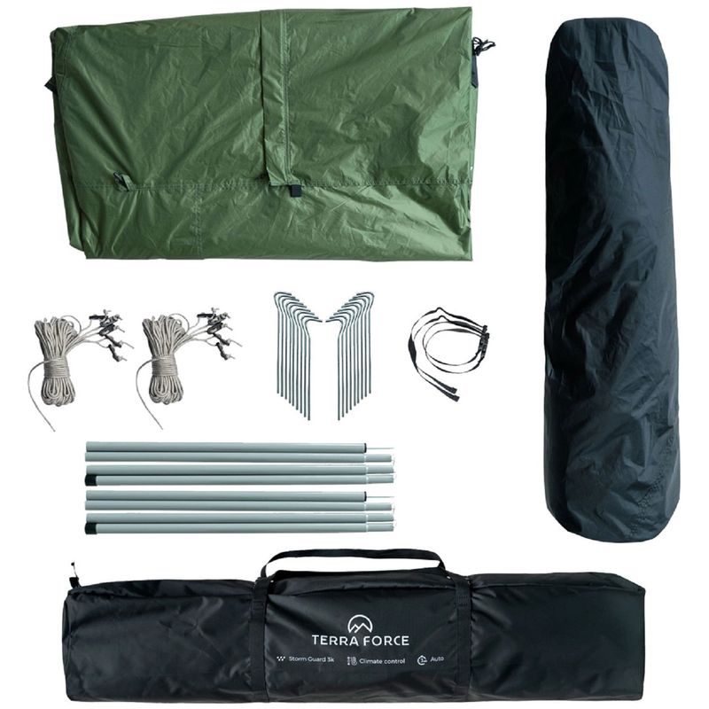 Carpa-3-estaciones-para-8-10-personas-de-poliester-verde