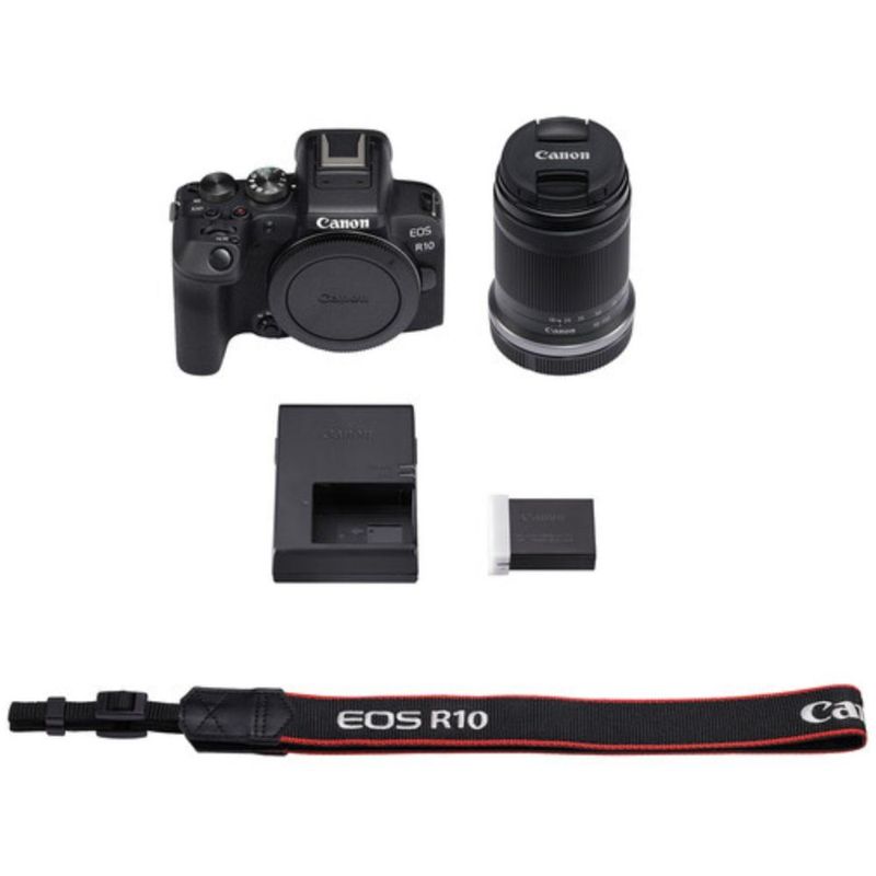 Cámara mirroless Canon EOS R10 24.2MP + lente 18-150mm negro  accesorios