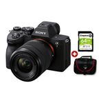 Cámara mirrorless Sony Alpha a7 IV 33MP 4K enfoque IA vista frontal con kit básico
