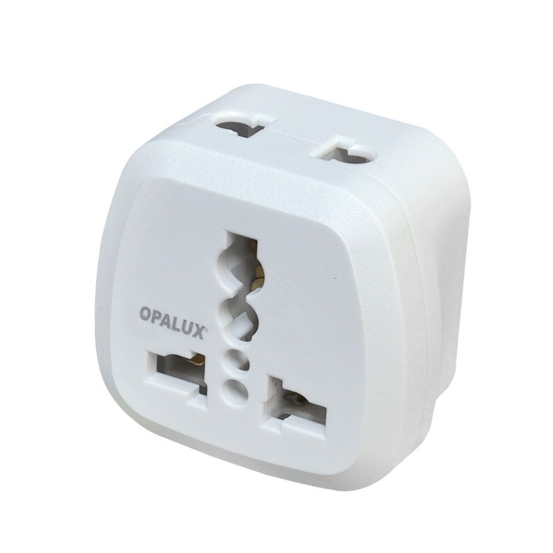 Adaptador Opalux universal 16A 3600W entrada múltiple dorsal oblicuo
