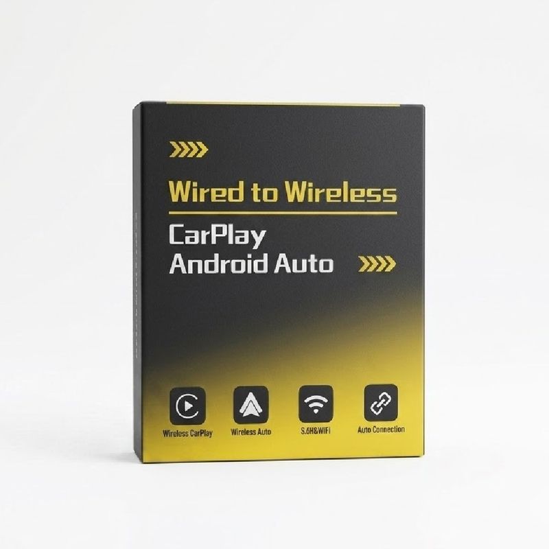 CarPlay inalámbrico Caraibox WiFi Bluetooth diagonal empque