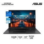 Laptop ASUS Vivobook 16 6X1605VA-MB1440 Intel Core i7 16" 16GB 512GB SSD negro especificaciones