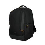 Mochila viajera Samsonite Locus negra con smart sleeve  frontal oblicuo