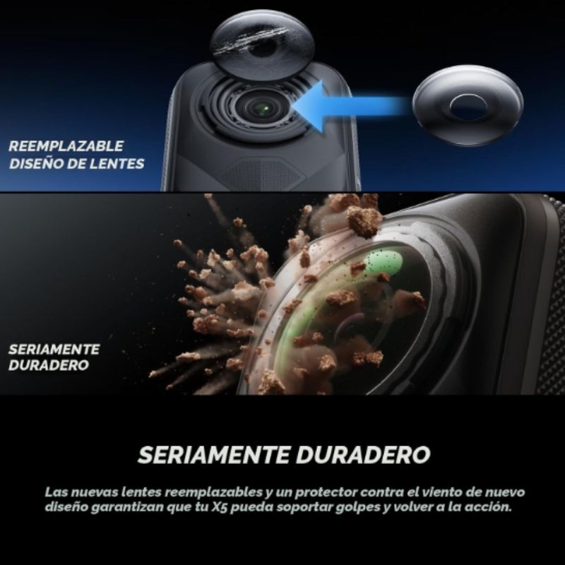 Cámara de acción Insta360 X5 Essential Bundle negro con accesorios completos kit 360°