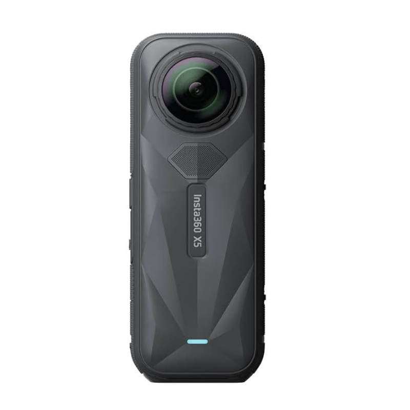 Cámara de acción Insta360 X5 Essential Bundle negro 72MP vista frontal con lente