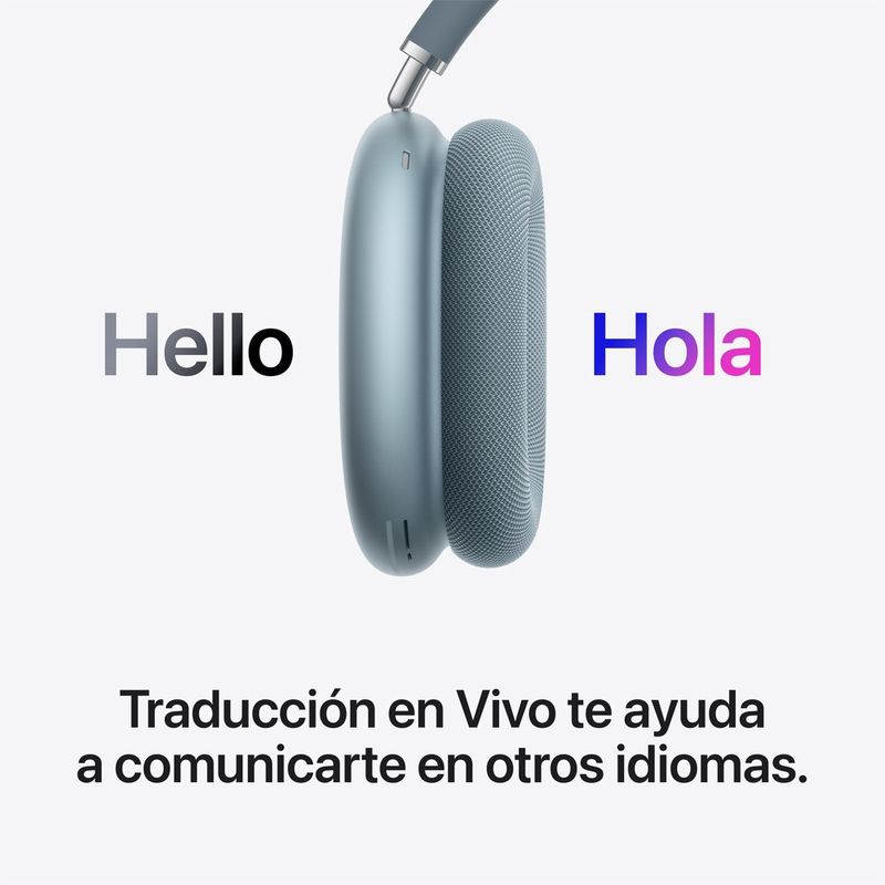 AirPods Max 2 Blue On-Ear Cancelación Activa de Ruido frontal frontal traducción