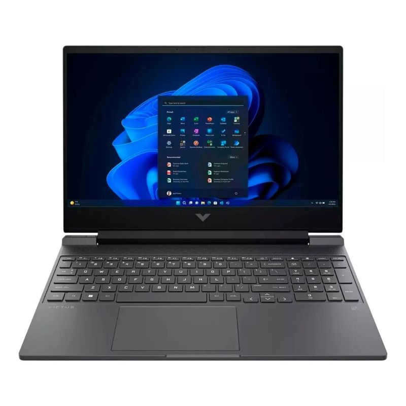 Laptop HP Victus 15-fa2082wm i5 RTX 4050 15.6 pulgadas iron gray vista frontal