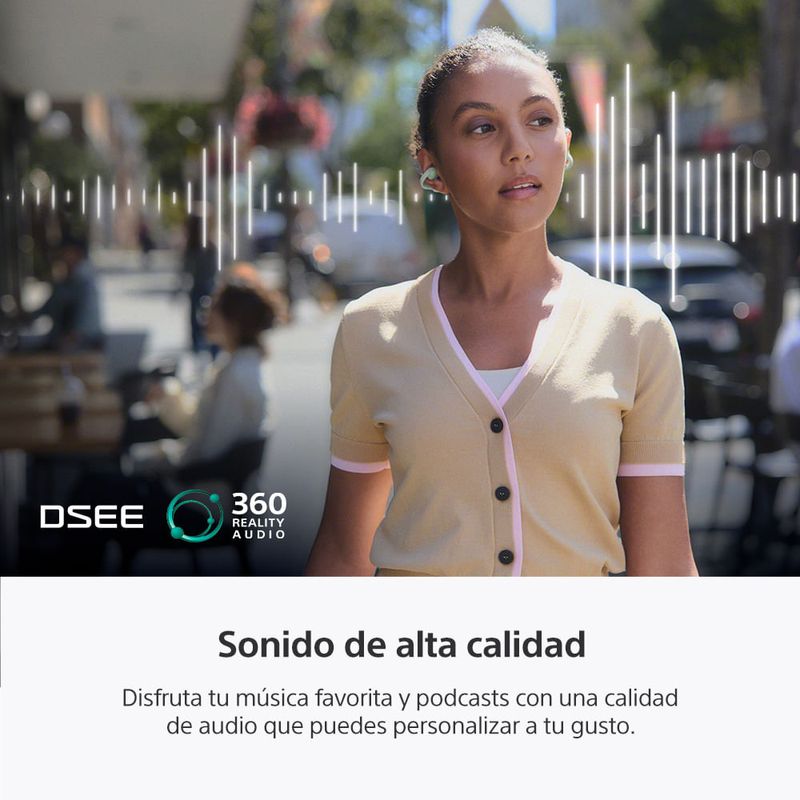 Audífonos inalámbricos Sony LinkBuds Clip Verde en estuche