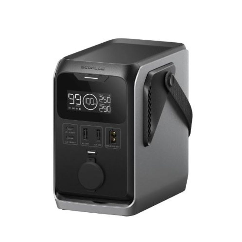 Estación de energía EcoFlow Trail 300 DC 288Wh 300W negro detalle pantalla