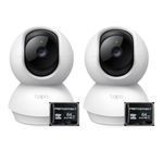 Kit de 2 cámaras de seguridad TP-Link Tapo C210 Wi-Fi visión nocturna 360° audio bidireccional blanco con micro SD 64GB vista frontal