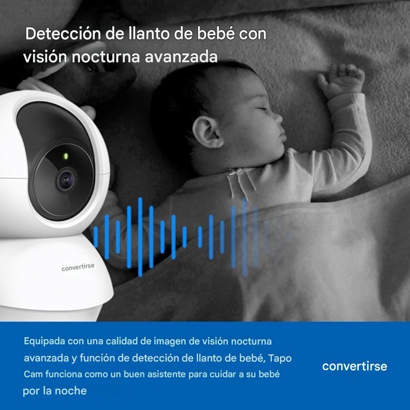 Kit de 2 cámaras de seguridad TP-Link Tapo C210 Wi-Fi visión nocturna 360° audio bidireccional blanco con micro SD 64GB especificaciones
