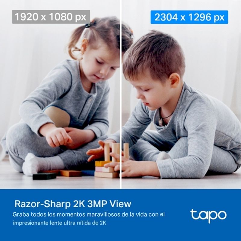 Kit de 2 cámaras de seguridad TP-Link Tapo C210 Wi-Fi visión nocturna 360° audio bidireccional blanco con micro SD 64GB especificaciones