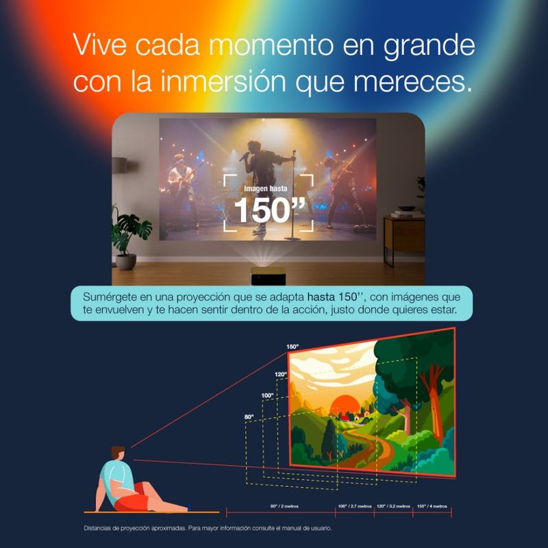 Proyector Epson EF-72 4K 1000 lúmenes 150" Google TV resolución