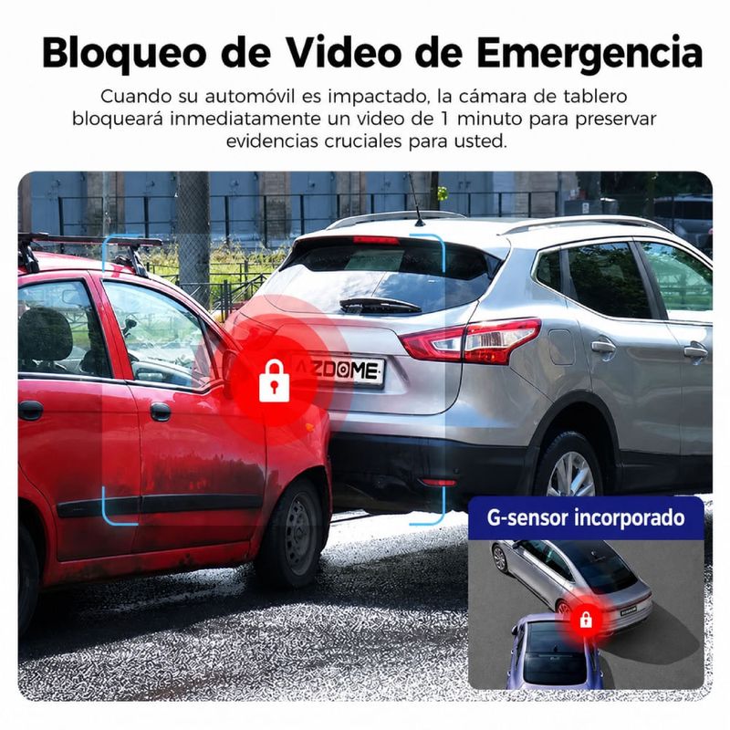 Cámara para autos dashcam Azdome M330 Max 4K frontal trasera Wi-Fi negro con micro SD 64 GB especificaciones