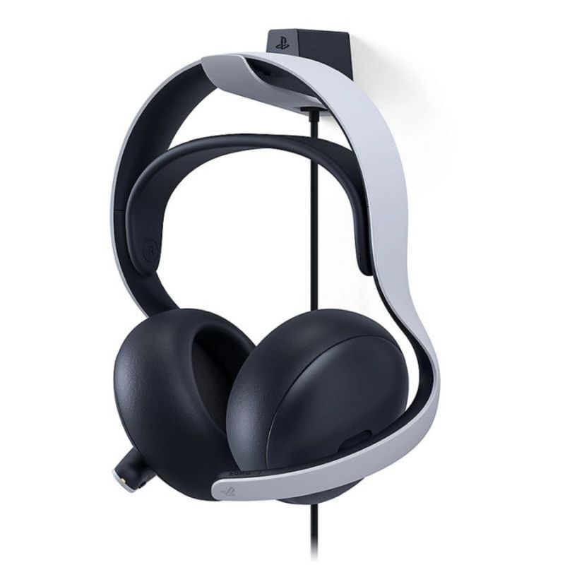 Audífonos Sony Pulse Elite PS5 PC blanco paquete frontal oblicuo