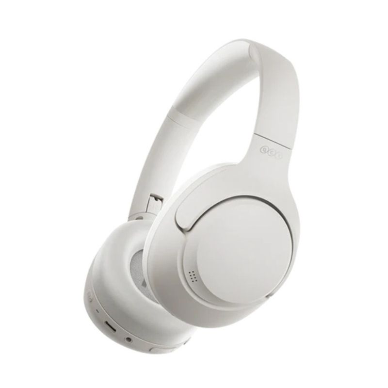 Audífonos con cancelación de ruido QCY H3 autonomía 70 horas bluetooth blanco vista lateral