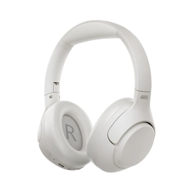 Audífonos con cancelación de ruido QCY H3 autonomía 70 horas bluetooth blanco vista frontal