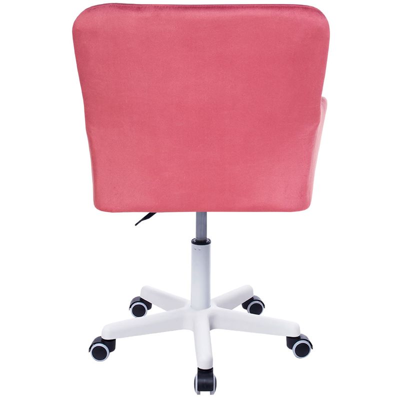 Silla giratoria de escritorio Buckingham Curve soporte aluminio hasta 70kg terciopelo rosado vista dorsall