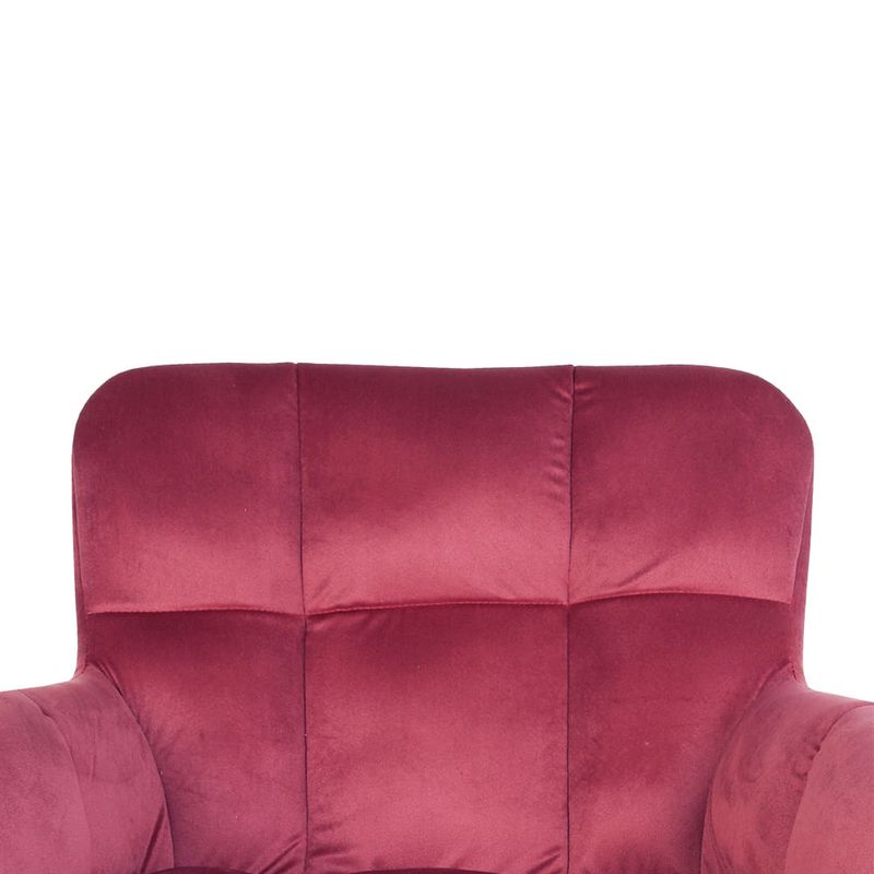 Silla giratoria de escritorio Buckingham Curve soporte aluminio hasta 70kg terciopelo rosado vista detalle