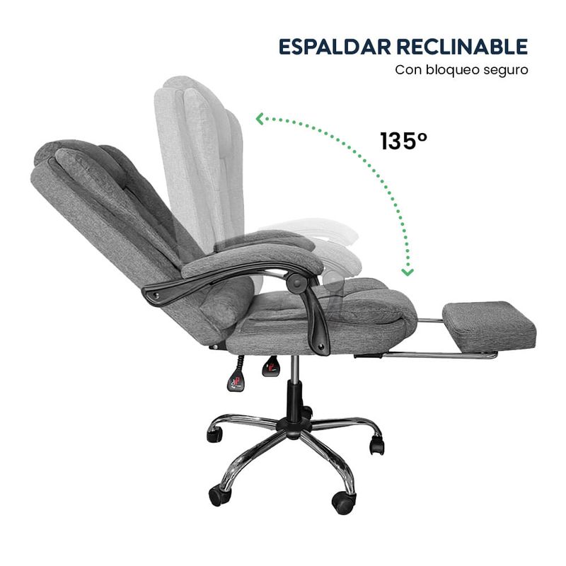 Silla gerencial Evox Advance C1-GR reclinable gris característica