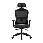 Silla ergonómica Evox Advance E8-B reclinable negra frontal
