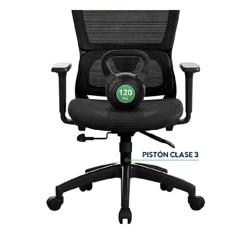 Silla ergonómica Evox Advance E8-B reclinable negra  lateral beneficios