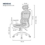 Silla ergonómica Evox Advance E8-B reclinable negra   medidas