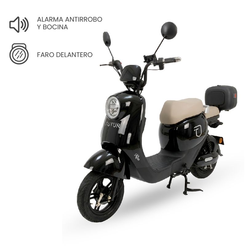 Bicimoto eléctrica KIRA velocidad máxima 25 km/h negra especificaciones