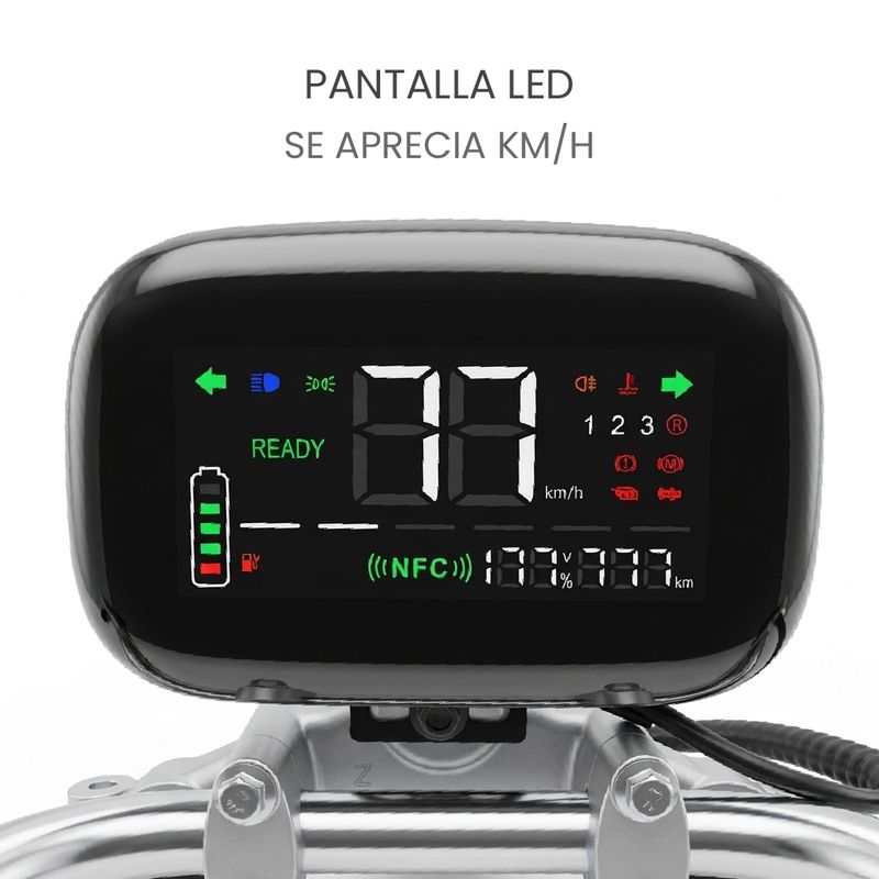 Moto eléctrica Futur Rebel velocidad máxima 50 km/h negra especificaciones