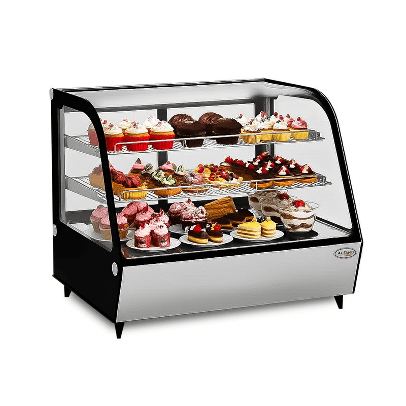 Vitrina refrigerada Alfano CTD-180 180L negra frontal oblicuo