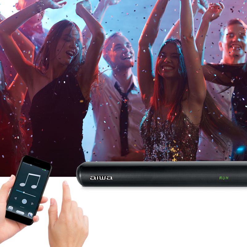 Barra de sonido Aiwa negro uso con televisor