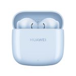 Audífonos bluetooth True Wireless Huawei FreeBuds SE 2 hasta 40 horas celeste vista frontal estuche de carga abierto con audífonos