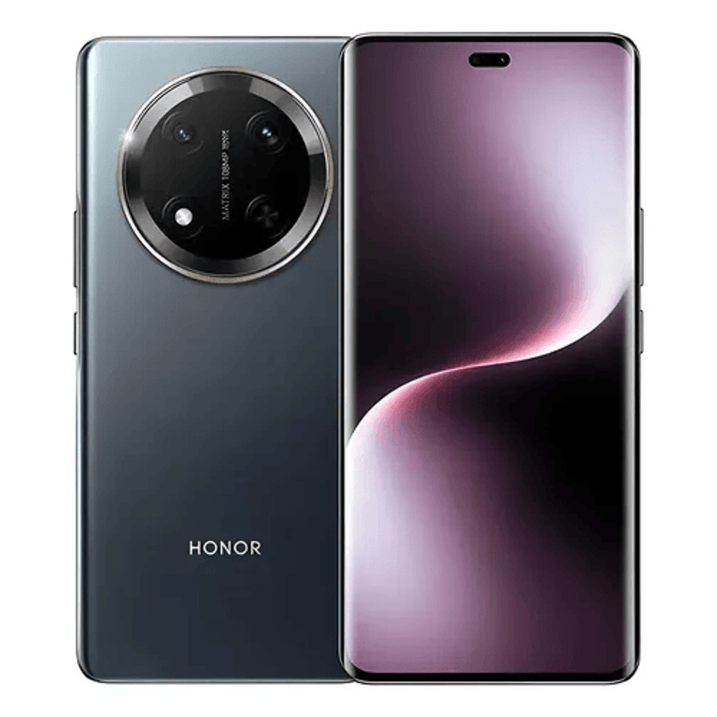 Celular Honor X9C negro titanio 256GB vista frontal pantalla encendida