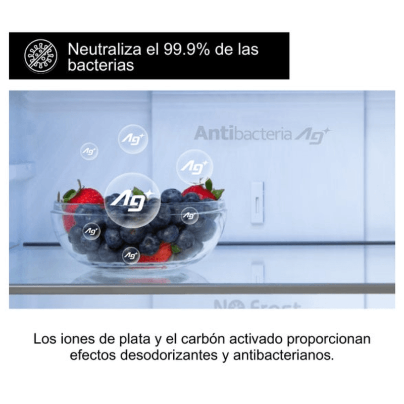 Refrigeradora Panasonic 201L No Frost luz LED negra frontal color