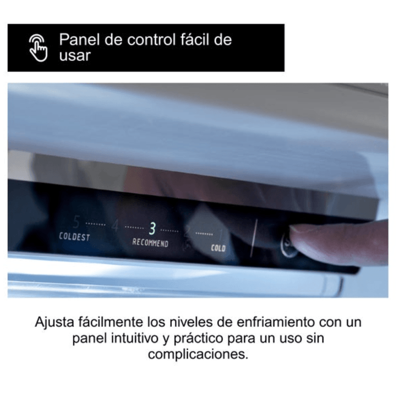Refrigeradora Panasonic 201L No Frost luz LED negra panel