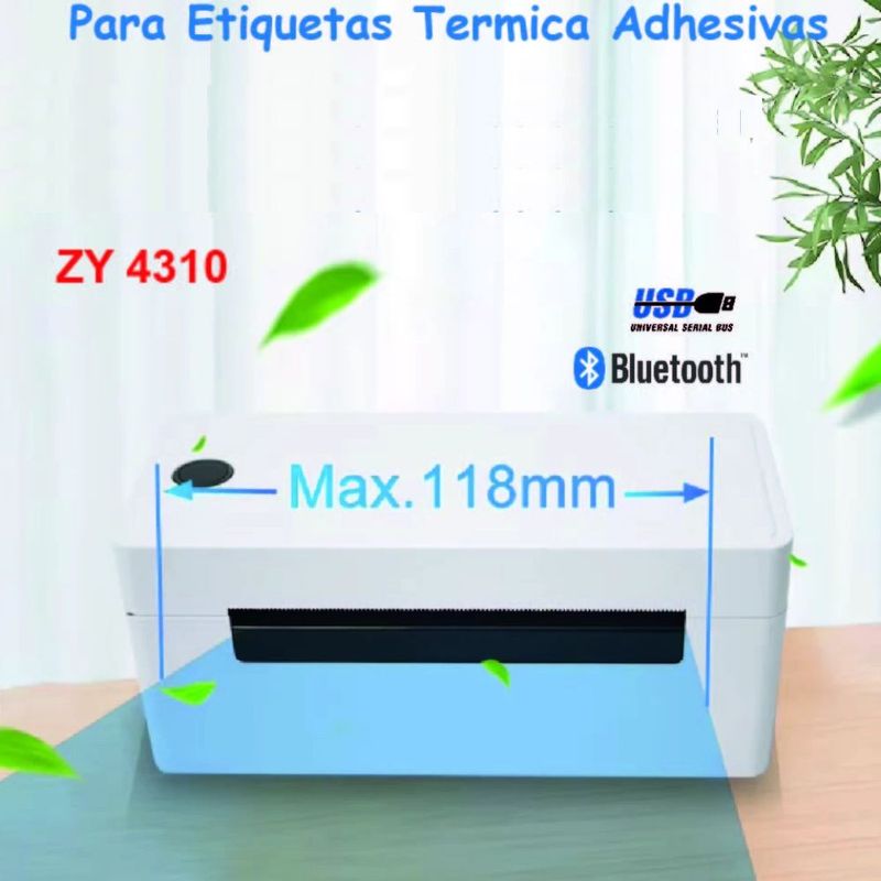 Impresora térmica Zywell ZY4310 para etiquetas 10x15 blanco