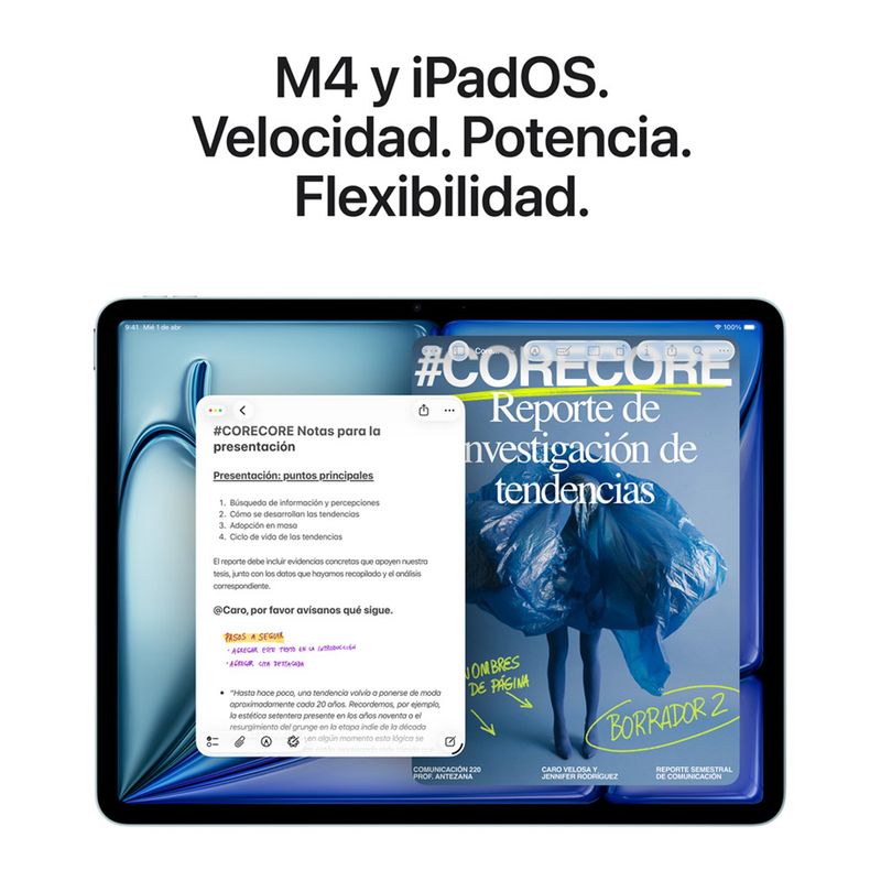 iPad Air 11 M4 128GB 12GB RAM space gray procesador