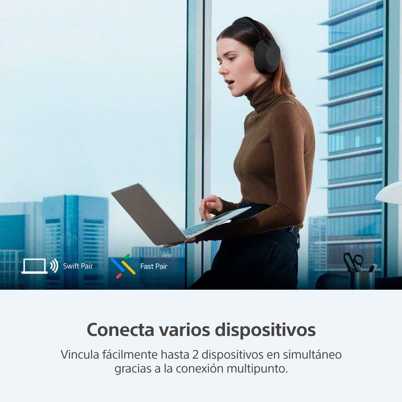 Audífonos Sony WH-1000XX negro para trabajo remoto