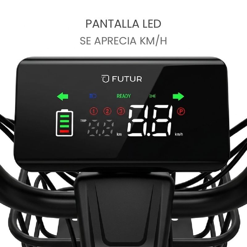 Bicimoto eléctrica Futur Oxen 350W 35km 25km/h negro velocidades
